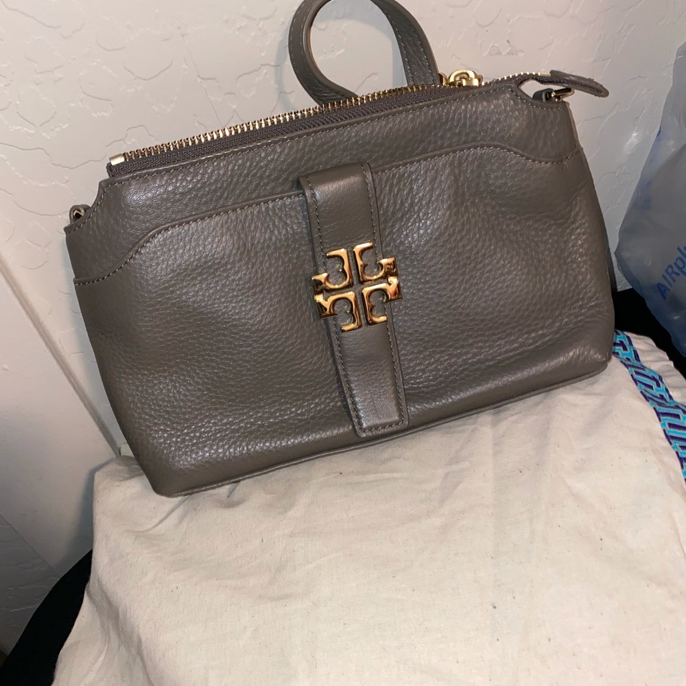 Tory Burch Meyer Chain Porcini Grey Cross Body Bag